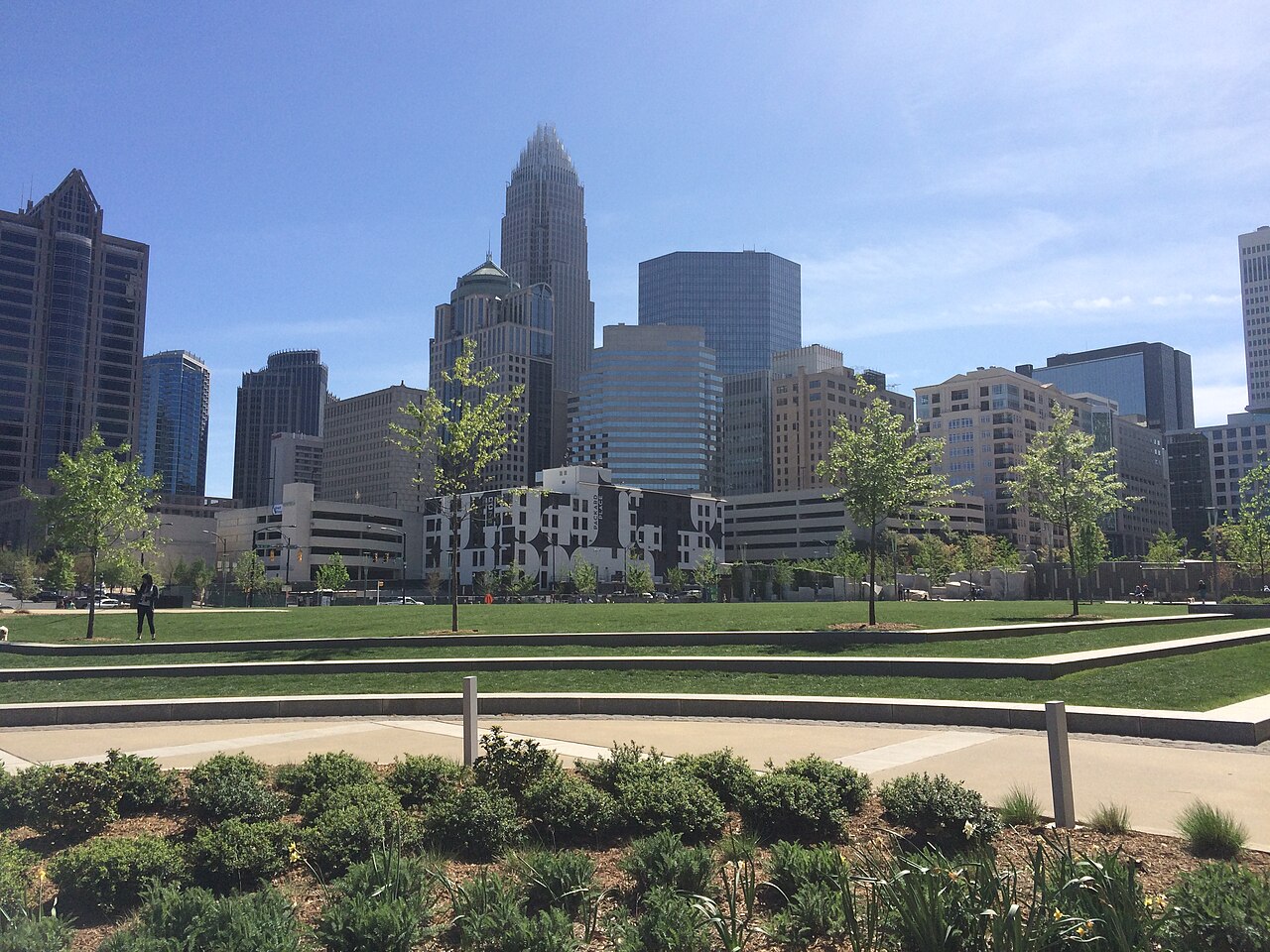 Romare Bearden Park and the Charlotte skyline
